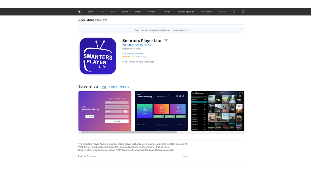 Smarters Player Lite quraşdırılması addım 1